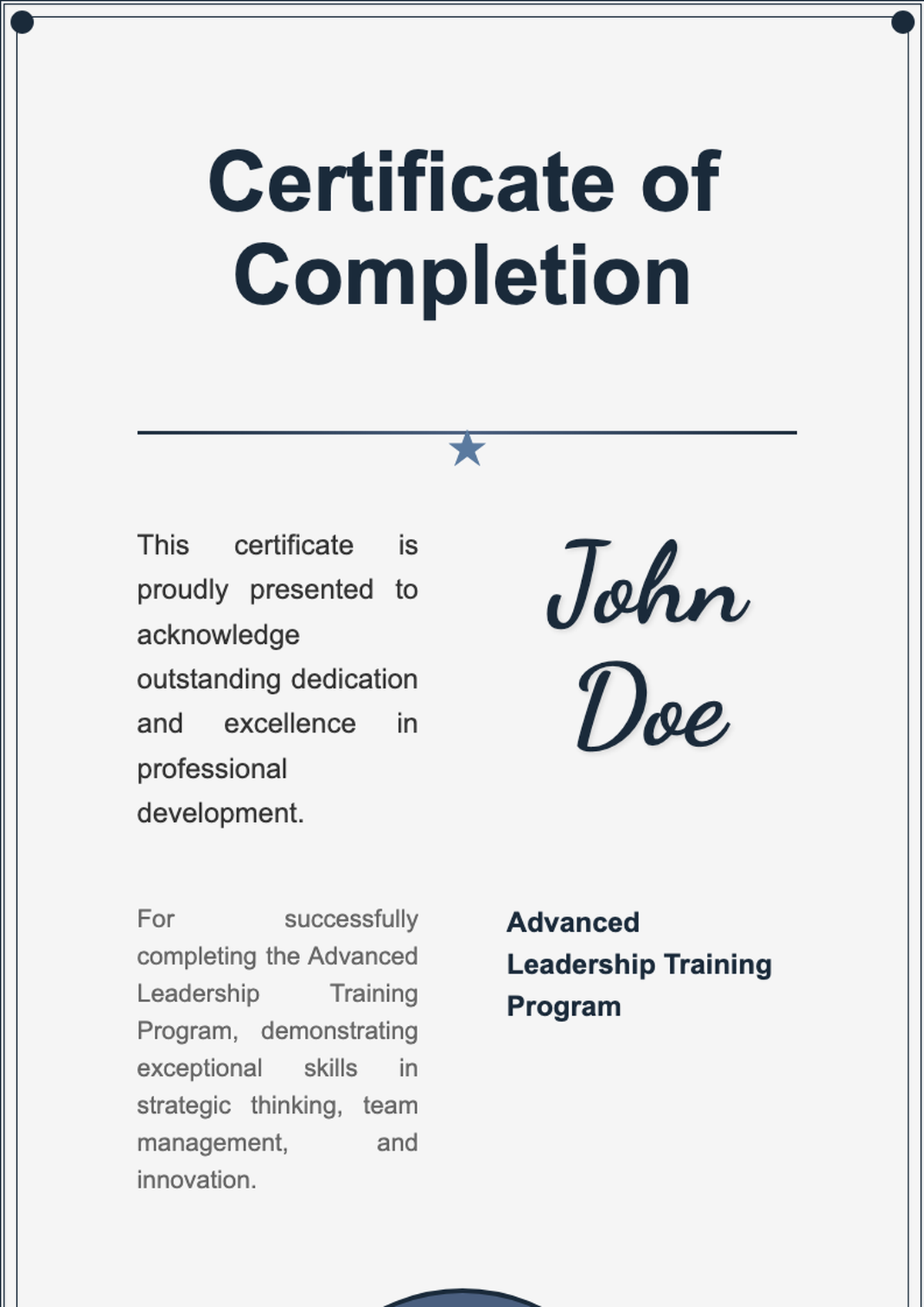 Elegant certificate of completion with ornate border and award seal_variant_2